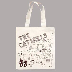 Maptote Catskills New York Map  Tote White Size Medium